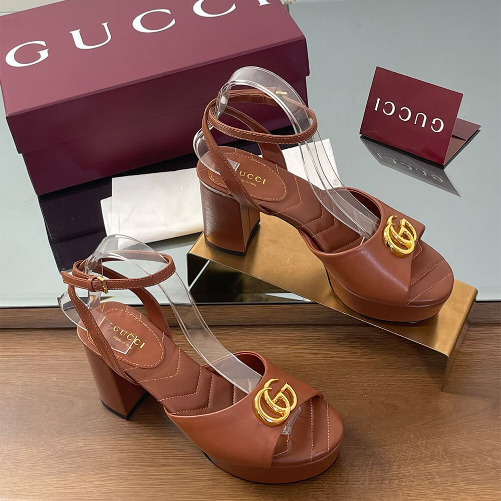 GUCCI Women s platform sandal with Double G