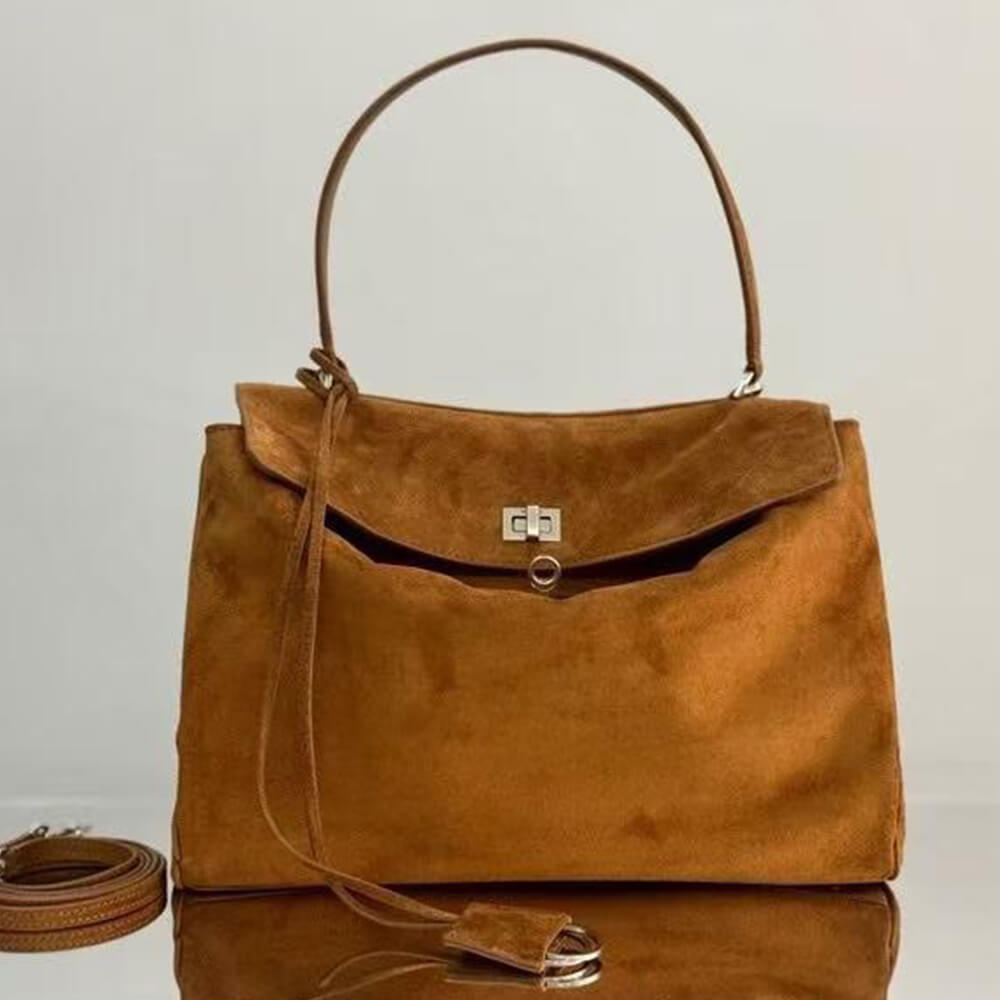 Balenciaga Rodeo Handbag Medium Suede(HIGH-END GRADE)